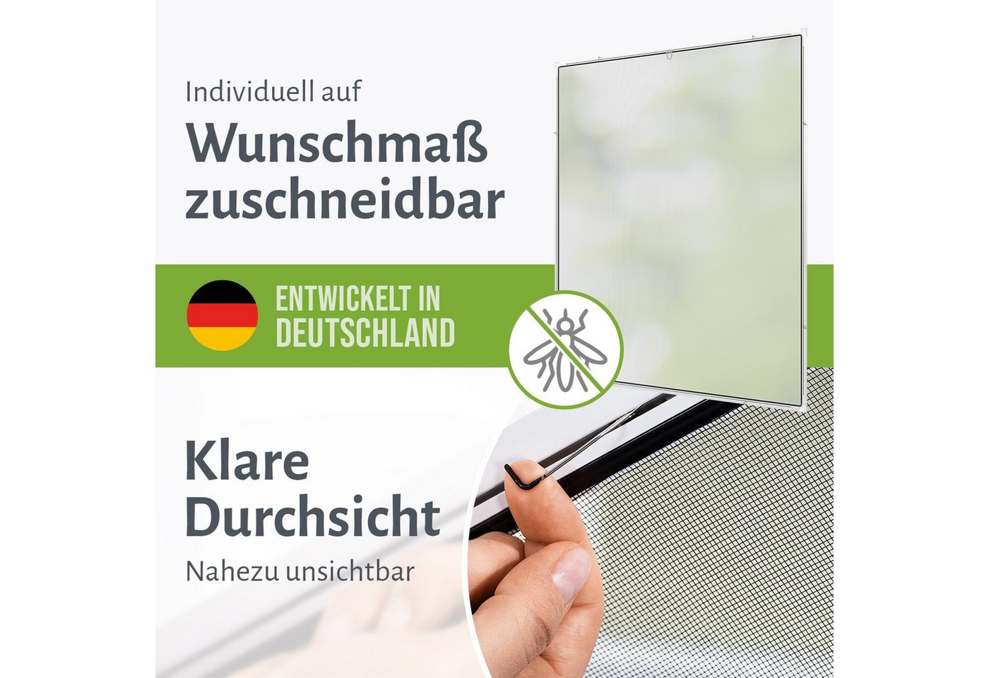 empasa Insektenschutz-Fensterrahmen "BASIC", Fliegengitter Fenster mit Alurahmen Bild 2