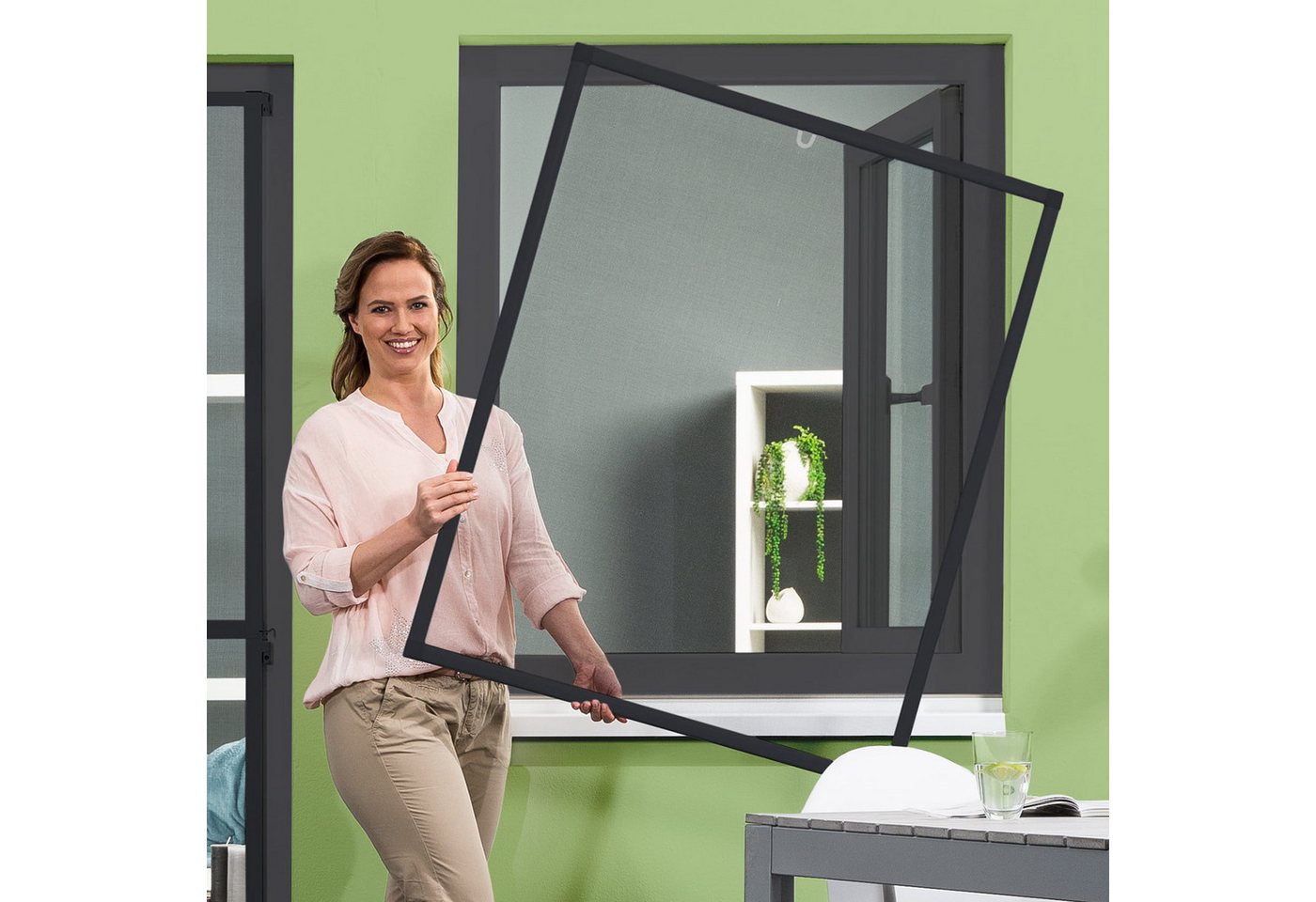 empasa Insektenschutz-Fensterrahmen "BASIC", Fliegengitter Fenster mit Alurahmen Bild 3