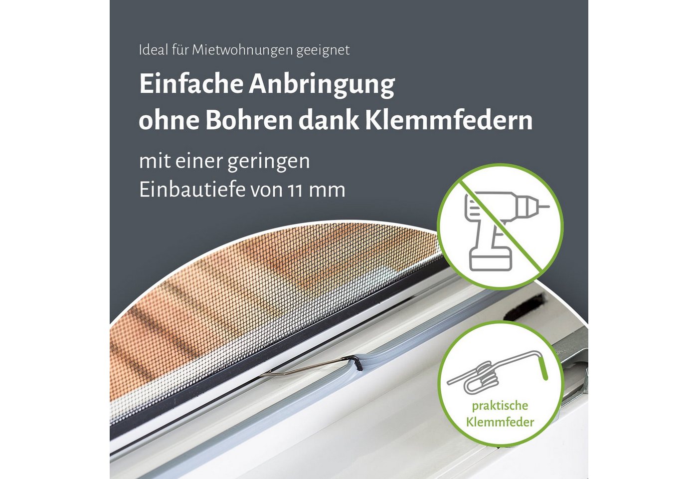 empasa Insektenschutz-Fensterrahmen "BASIC", Fliegengitter Fenster mit Alurahmen Bild 5