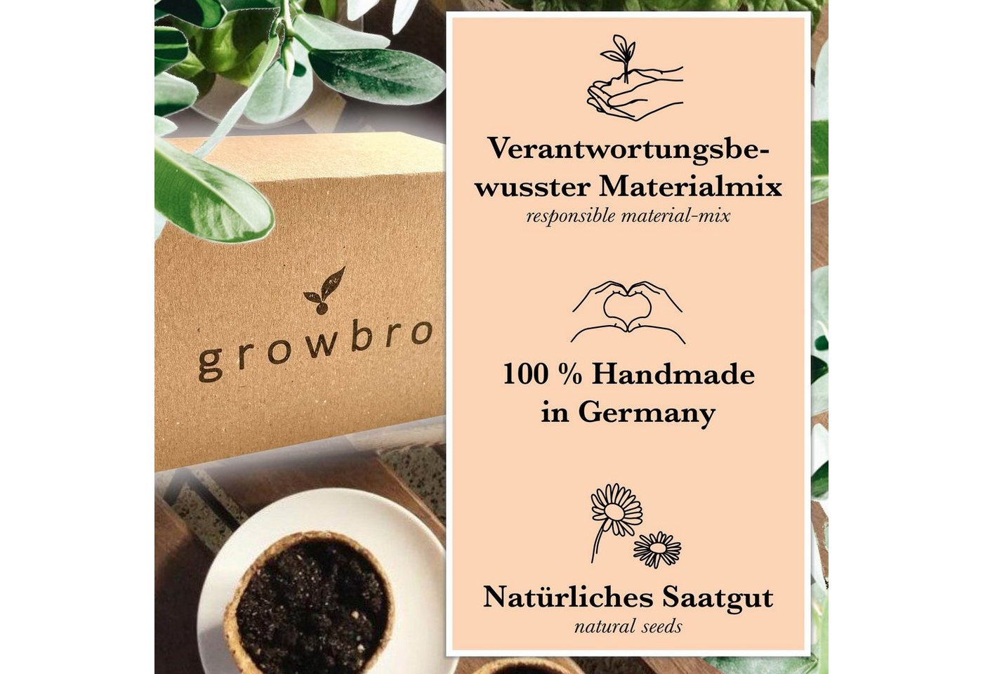 Kunstpflanze Hopfen Anzuchtset DER WEG ZU DEINEM EIGENEN BIER Geschenk für Männer, growbro, - Unser Bestseller, bekannt aus Social Media Bild 2