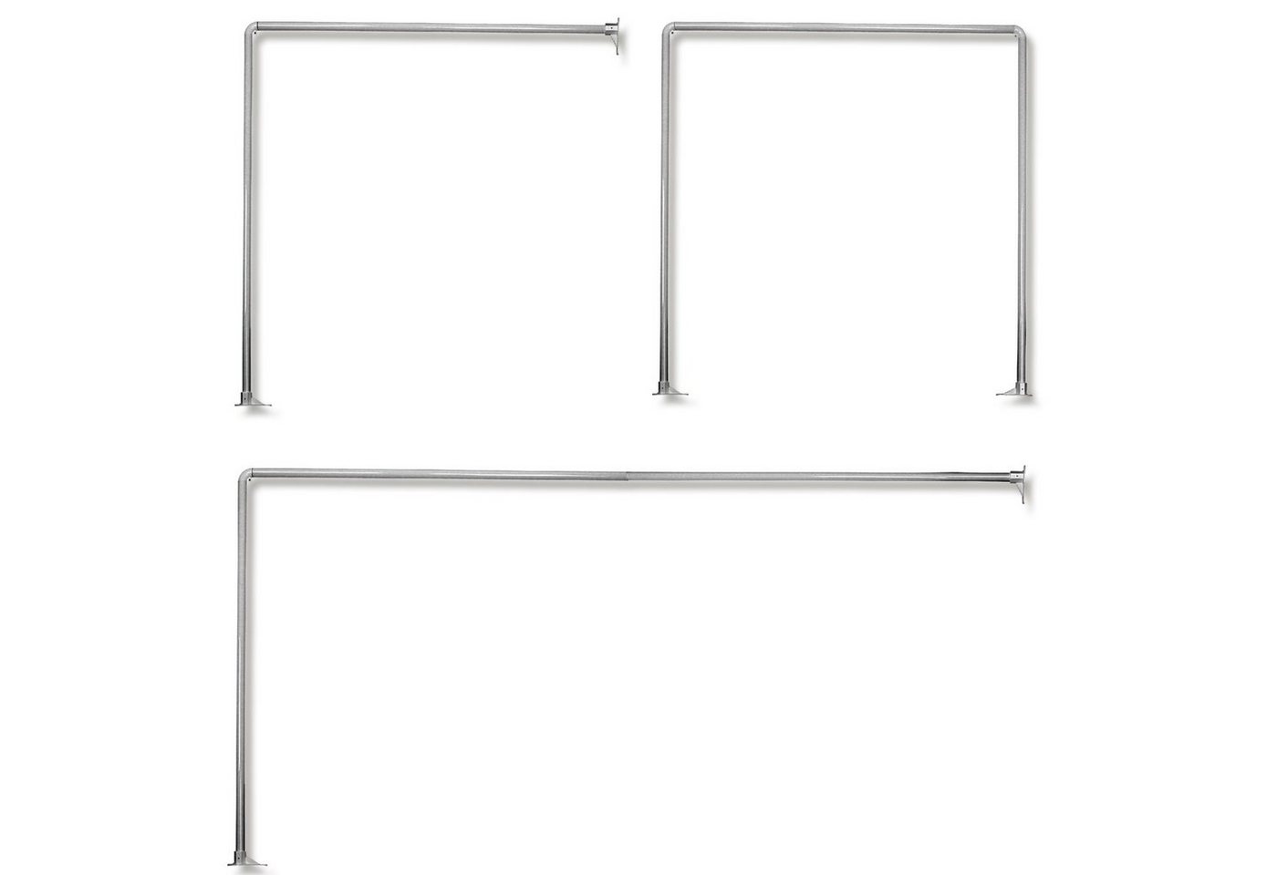 Clever-Kauf-24 Duschvorhangstange Universal Winkelduschstange, Farbe: silber, Material: Alu, Aluminium Bild 2
