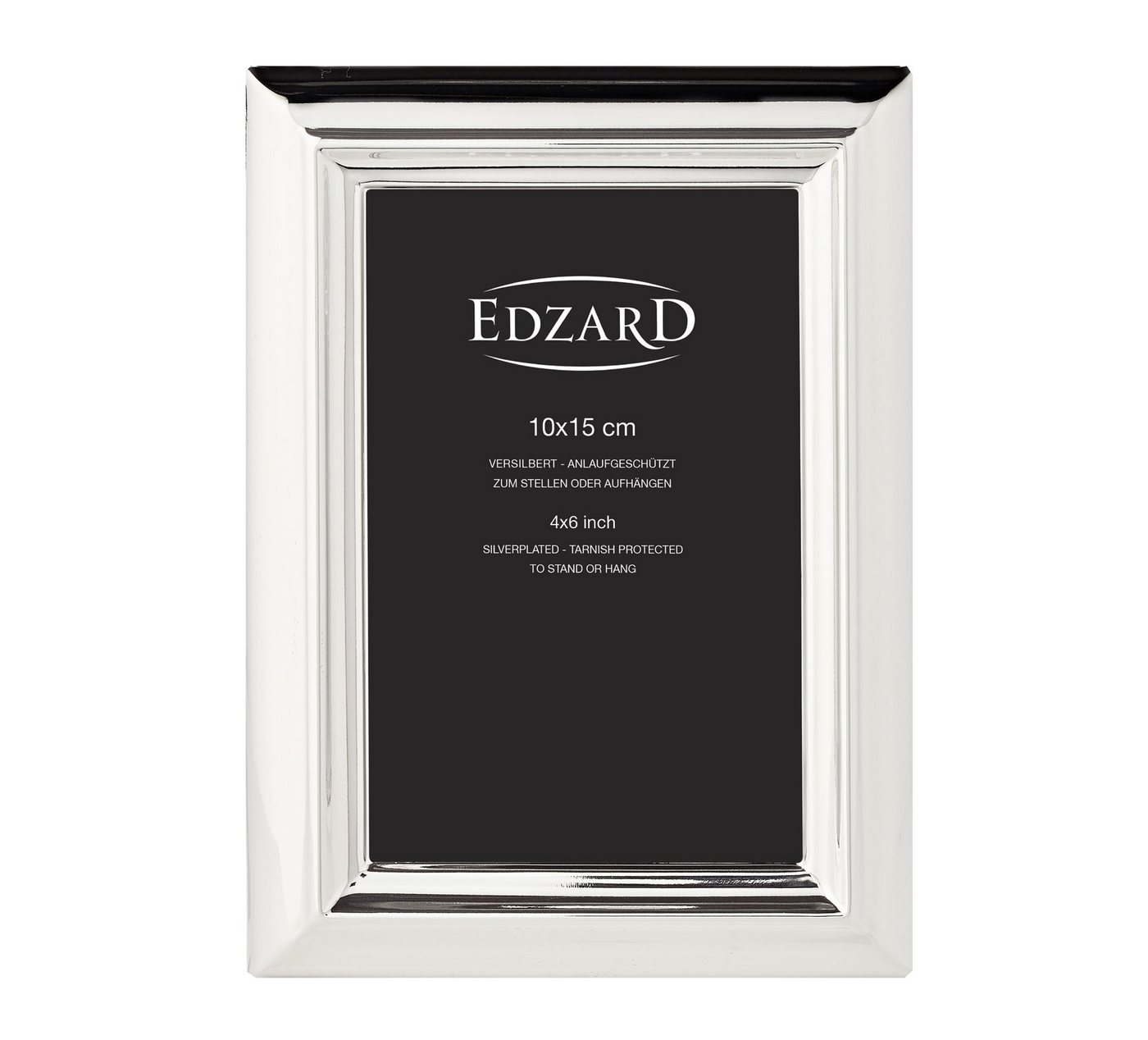 EDZARD Bilderrahmen Florenz, 2er Set für 10x15 cm Foto - edel versilberte Fotorahmen