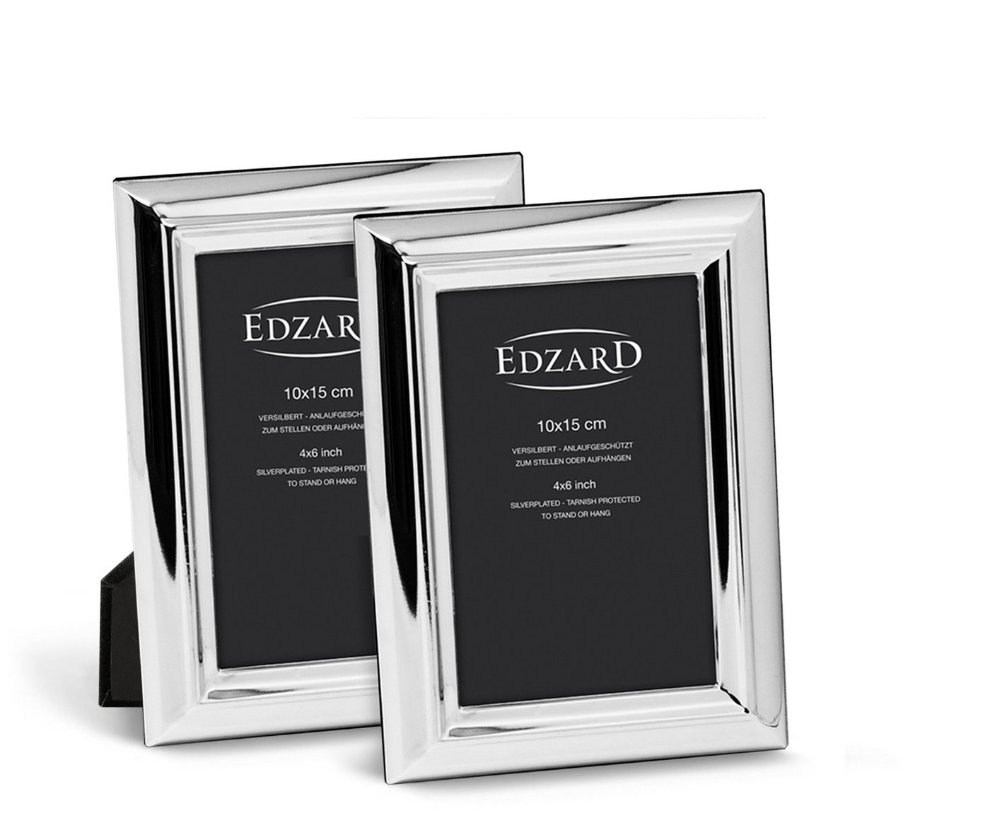 EDZARD Bilderrahmen Florenz, 2er Set für 10x15 cm Foto - edel versilberte Fotorahmen Bild 3