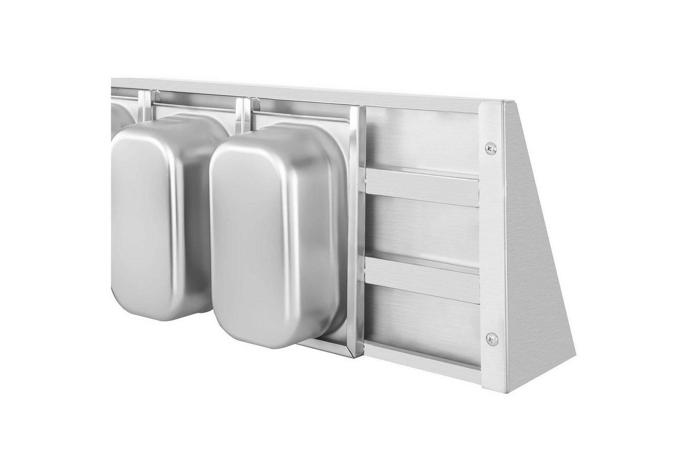 Royal Catering Hängeregal 120 cm 5 x GN 1/4 Wandbord Edelstahlregal Gewürzregal Gewürzbord
