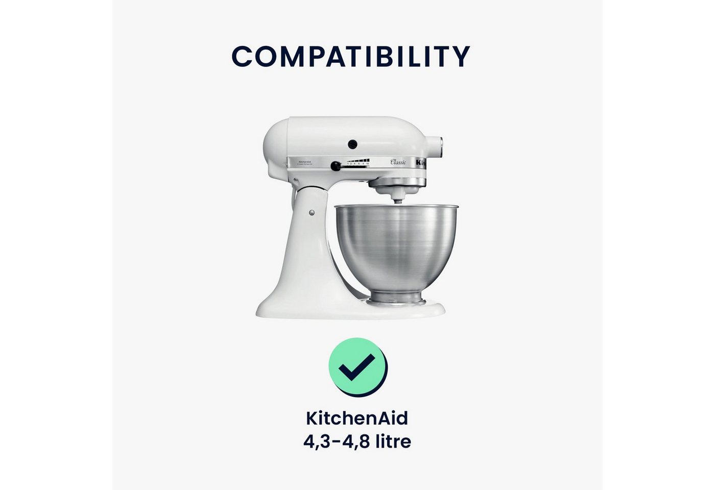 kwmobile Abdeckhaube Hülle aus Leinen für KitchenAid 4,3-4,8 liter, mit 3 Fächern - Küchenmaschine Staubschutz Abdeckhaube in Dunkelgrau