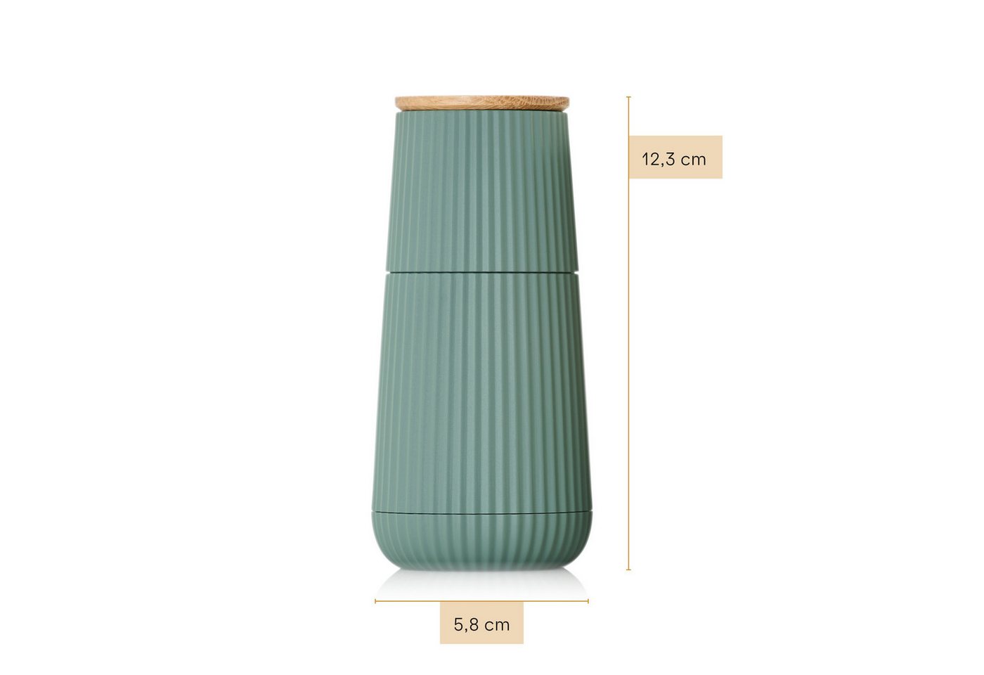 AdHoc Salz-/Pfeffermühle Scape im Zweier-Set manuell, (2 Stück), hochwertiges Keramikmahlwerk, exklusives Relief-Design, 12,3 cm hoch Bild 5