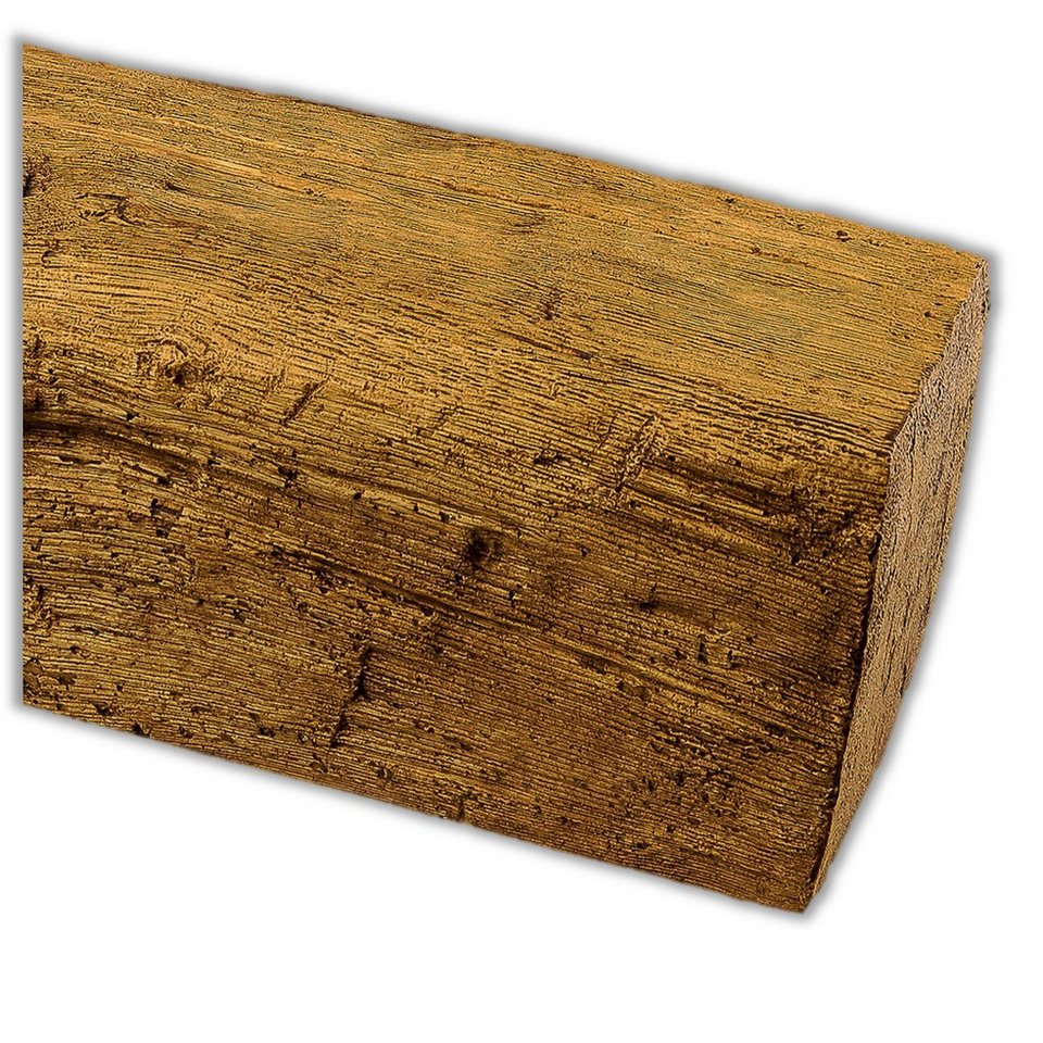 Homestar Deckenleiste Deckenbalken Holzimitat Eiche, 12 x 12 cm, Länge 3 m, kleben, Polyurethan, preisgünstige Alternative zum Echtholz-Balken Bild 2