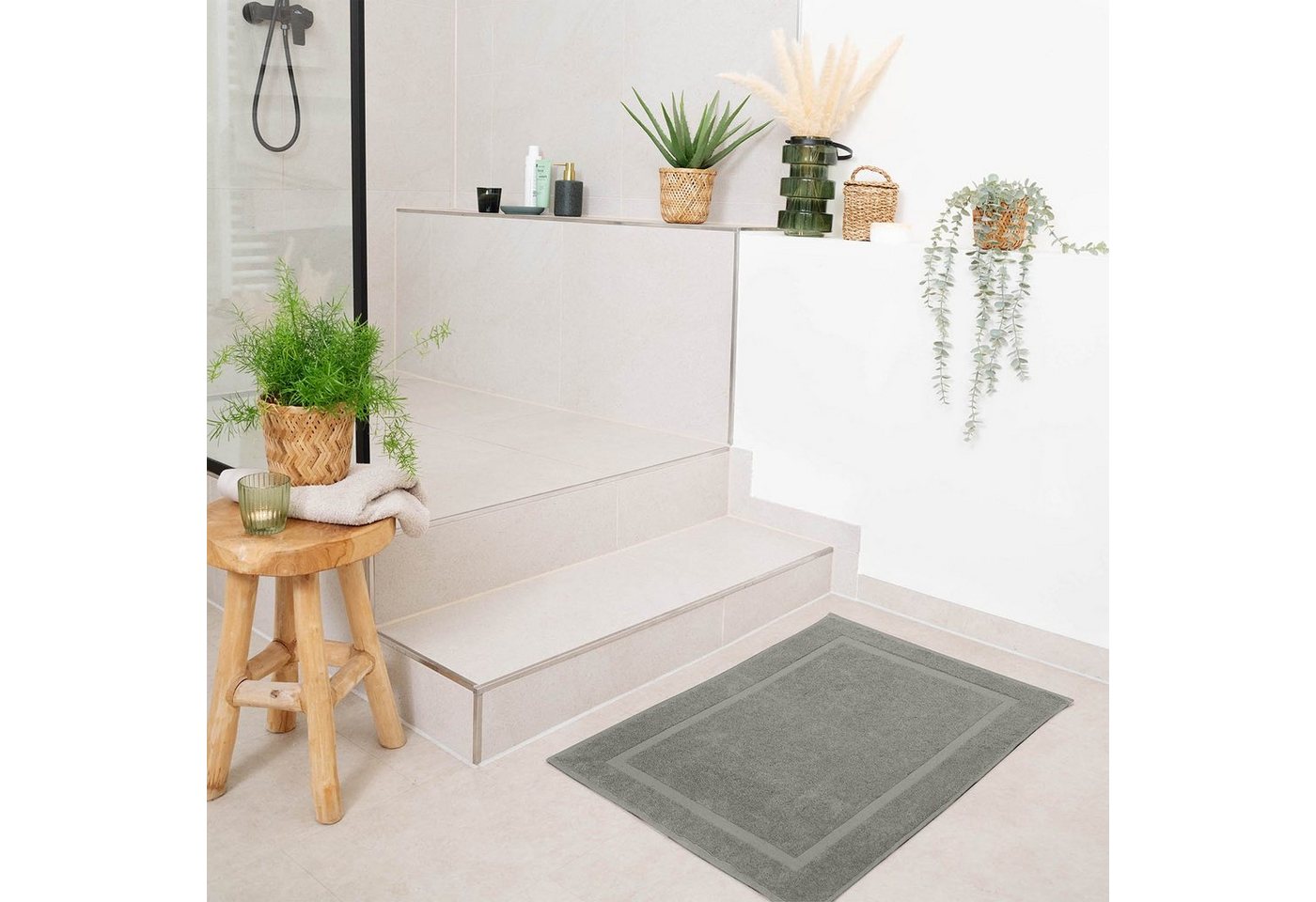 Blumtal Badematte Premium Badezimmerteppich Terry - schnell trocknend & strapazierfähig, Oeko-Tex zertifiziert, 100% Baumwolle, 50x80 cm, Baumwolle, Rechteckig, 2 teilig Bild 4