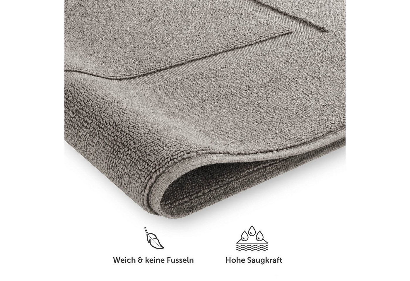 Blumtal Badematte Premium Badezimmerteppich Terry - schnell trocknend & strapazierfähig, Oeko-Tex zertifiziert, 100% Baumwolle, 50x80 cm, Baumwolle, Rechteckig, 2 teilig Bild 5