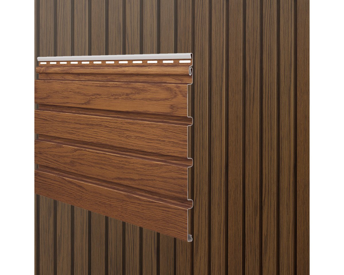 Vox Verkleidungspaneel Canadian Siding MAX3Fronto Rhombus Profil 2,95m St. 0,74qm walnuss, BxL: 28,5x295 cm, 0,963 qm, (Stückweise 1 Paneel, 0,963 qm) MAX3 besonders stoßfest, pflegeleicht, abwaschbar, Leichtgewicht