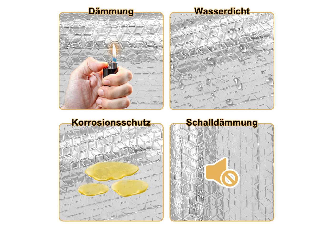 Clanmacy Dämmplatte 2x Dämmmatte 200X50cm Dämmplatte Alu-Butyl Dämmmatte Anti Dröhn Matte Bild 3