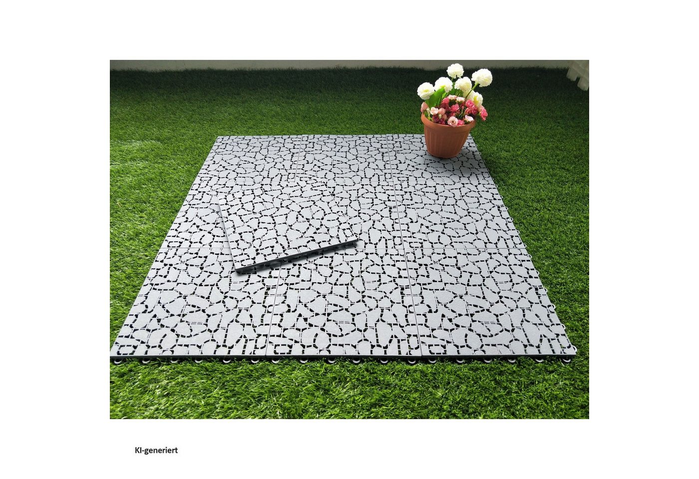 HTI-Living Outdoor-Bodenplatte Gehwegplatten 30 x 30 cm Nessa Stone, Set, 4-St., 4 Bodenplatten, Terrassenplatte Gartenplatten