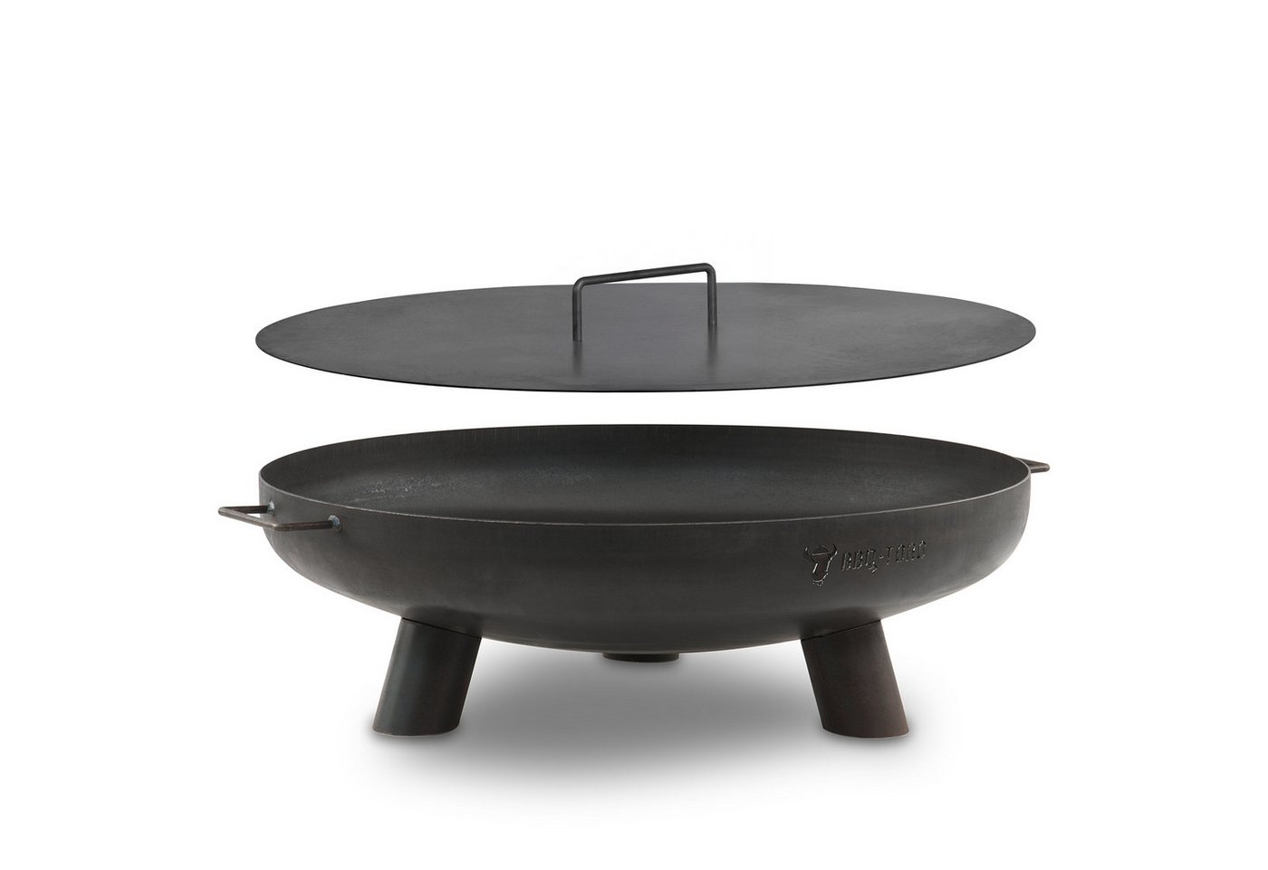 BBQ-Toro Feuerstelle Feuerschale Ø 70 cm mit Deckel, Schwarz, Outdoor Dreibein Feuerstelle, Hitzebeständig Bild 4