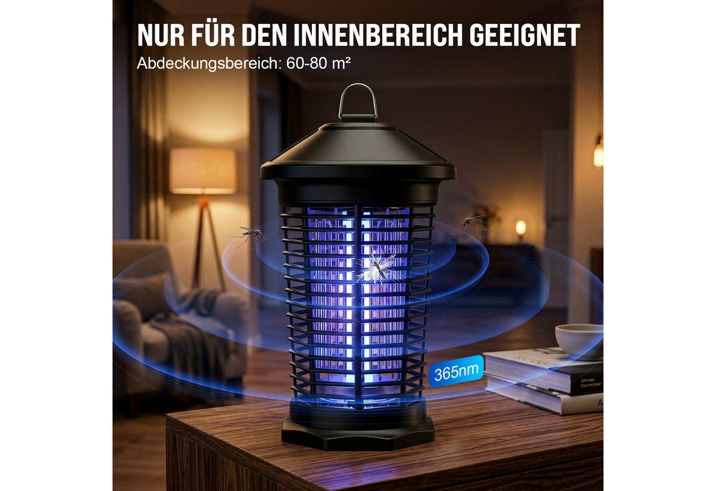 ANYSUN Ultraschall-Tierabwehr Insektenvernichter elektrisch Mückenlampe 4000V UV-Lampe Insektenfalle, 1-tlg., Fliegenfalle elektrisch mückenfalle für Innen Bild 2