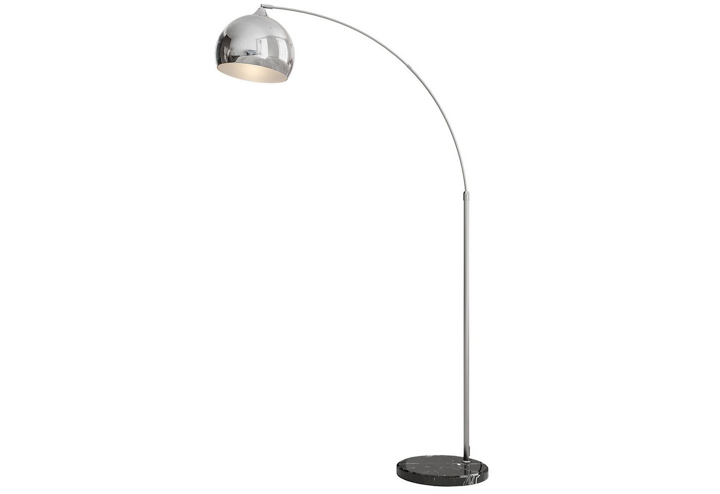 furnicato Deckenstrahler Bogenleuchte Stehlampe 170-180cm Silber/Schwarz Bild 4