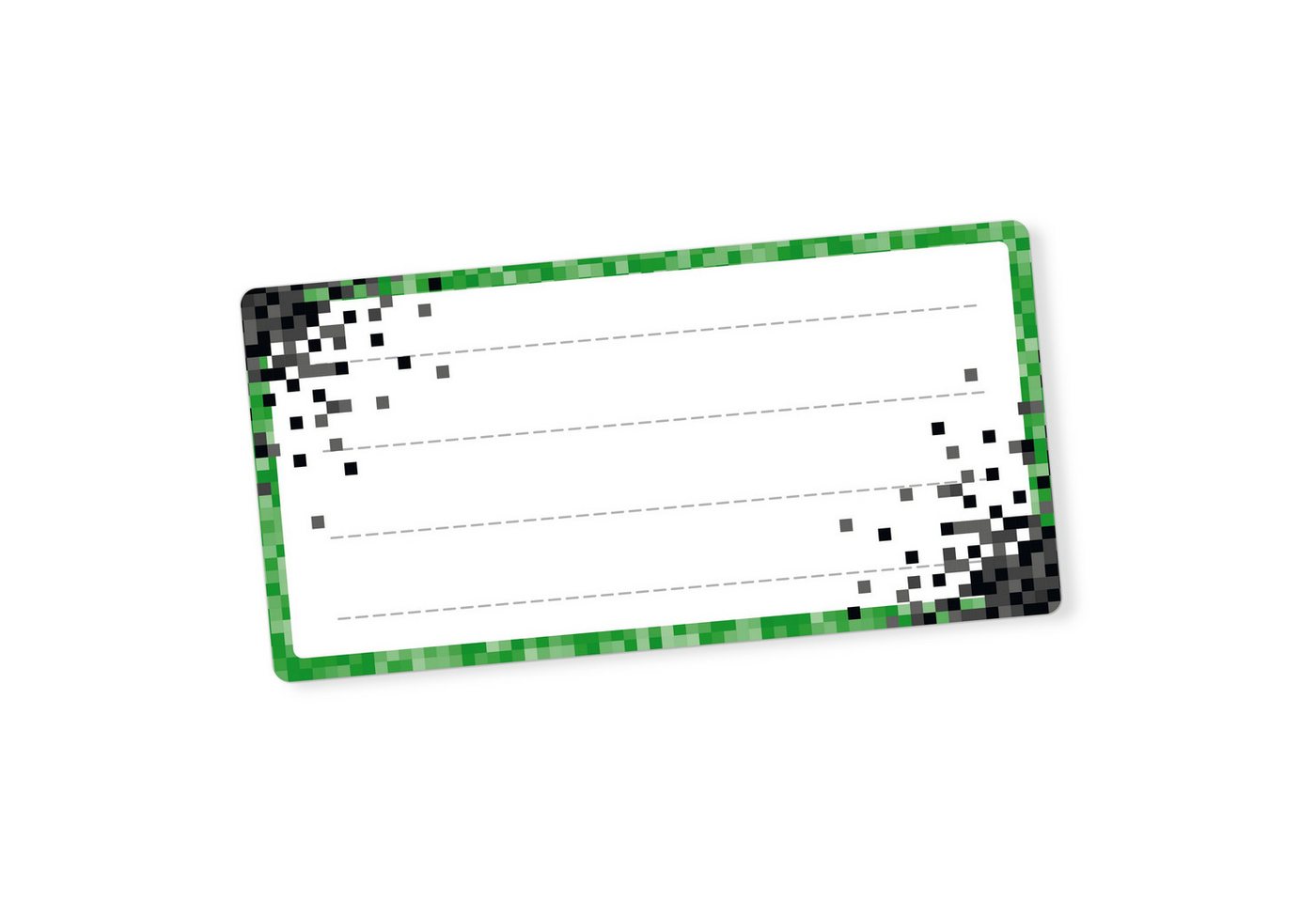 itenga Aufkleber itenga 40x Buchetiketten PIXEL 9x4,5cm Namensetiketten Heftetiketten S