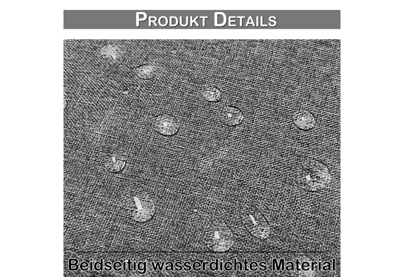 Rosnek Outdoorvorhang 100% Blickdicht, Wasserabweisend & Winddicht, Sonnenschutz Gardinen (2 St), Extra breit, Ösen oben & Back-Tabs unten, für Terrasse und Balkon Bild 5