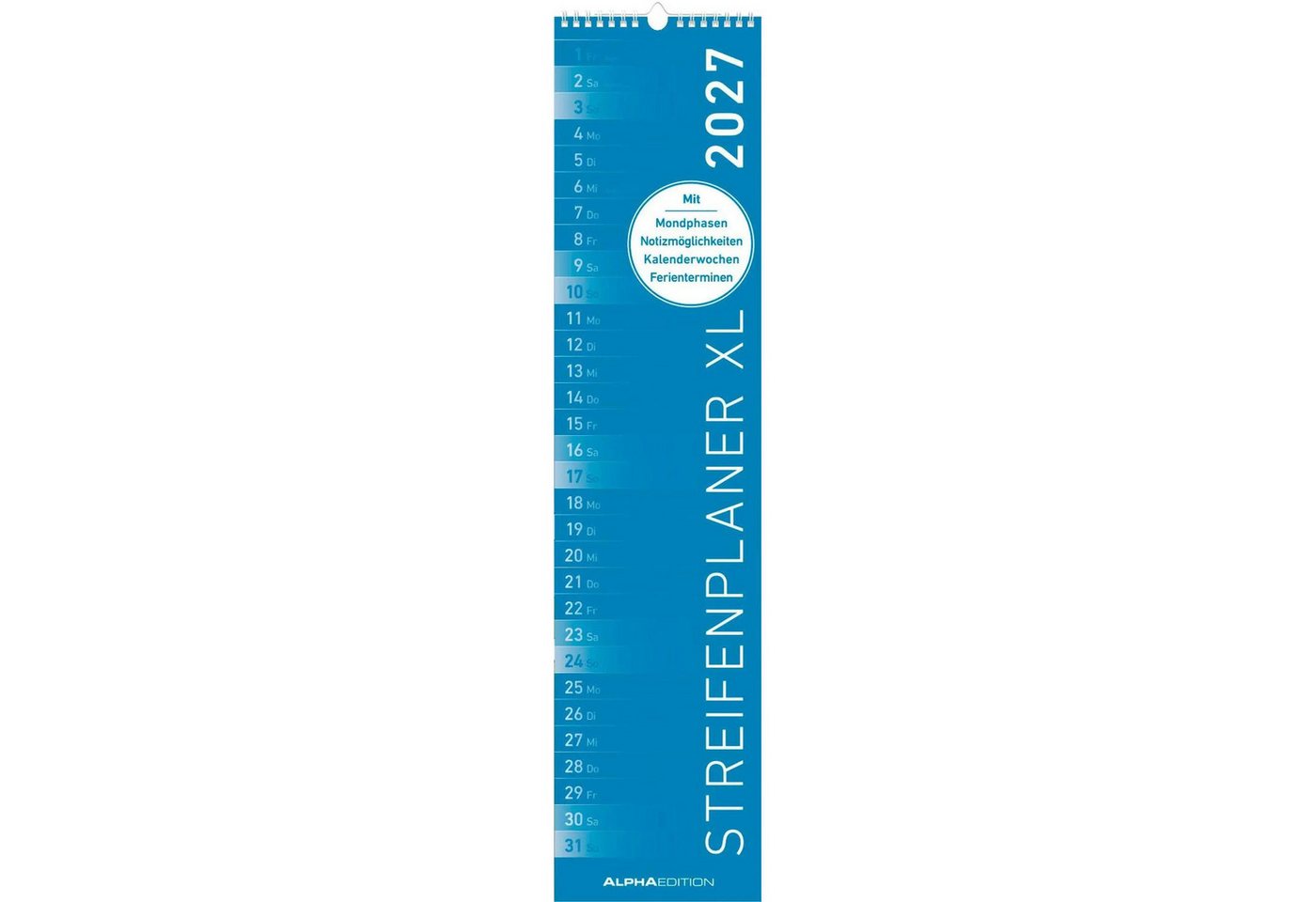NEUMANN Wandkalender Streifenplaner XL BLAU 2027 Bild 4
