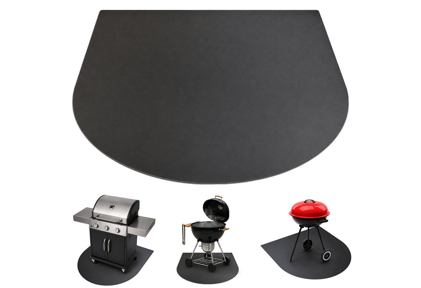 Tulup Outdoor-Bodenplatte Grill-Bodenplatte Metall Pulverbeschichtet Schwarz Matt, Bodenschutzplatte für Garten und Terrasse, Funkenschutzplatte 1mm Bild 3