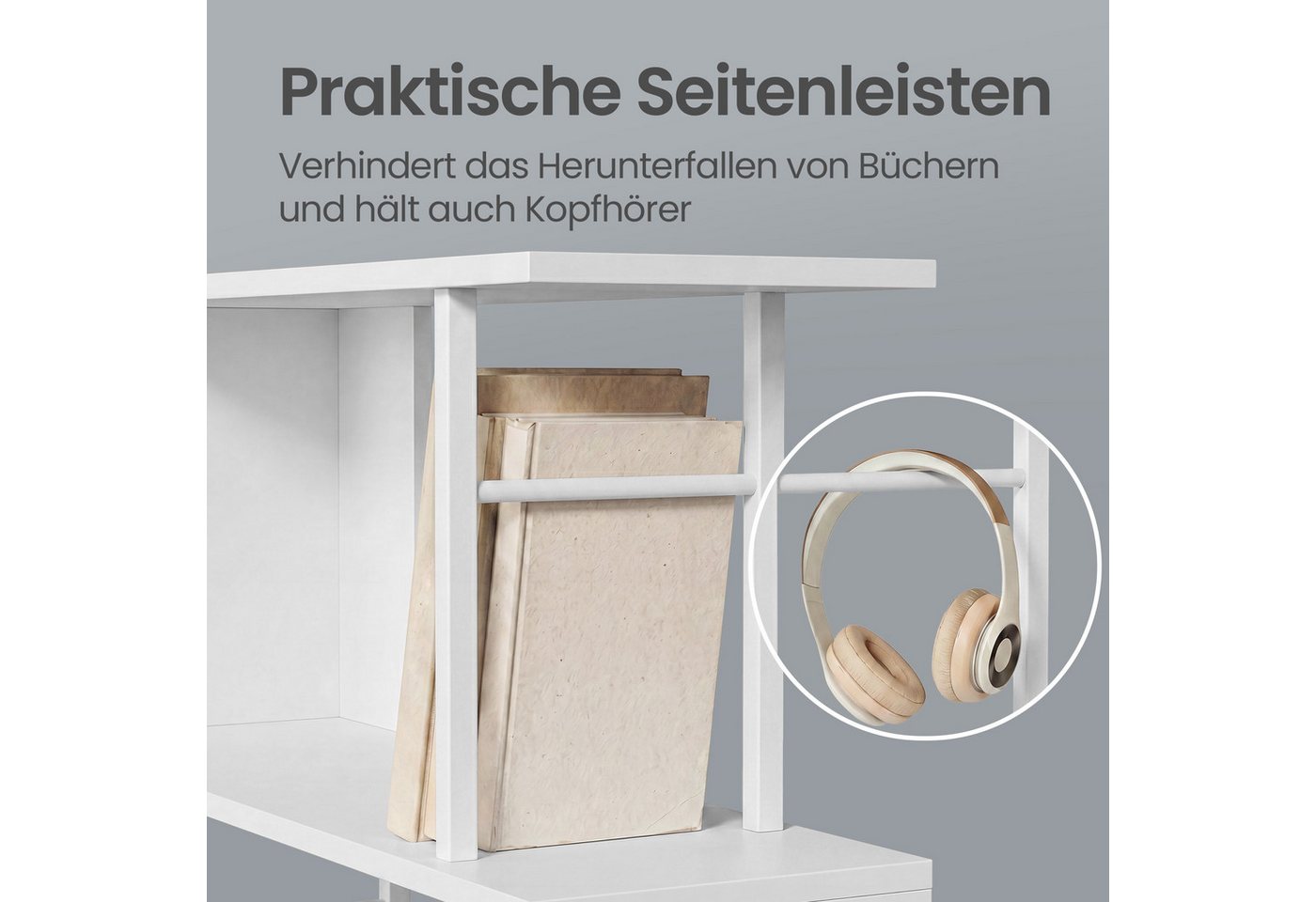 VASAGLE Bücherregal Standregal mit 7 Ebenen, S-Form Raumteiler, für Wohnzimmer, Büro, Freistehendes Regal, 60 x 23 x 190,5 cm Bild 4