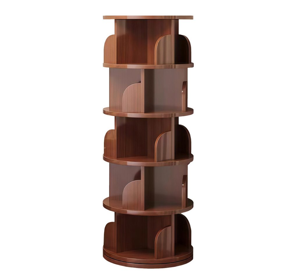 BBWL Bücherregal 360° mit 5 Ebenen aus MDF, platzsparender Bücherturm, Drehbares Bücherregal für Wohnzimmer Schlafzimmer Büro Bild 3