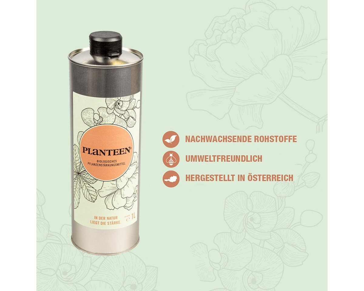 Planteen Pflanzenstärkungsmittel 100% Bio, schützt vor Schädlingen, 1 Liter, Pflanzenstärkung, Pflanzenhilfsmittel, hergestellt in Österreich
