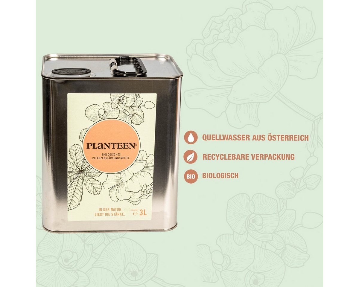 Planteen Pflanzenstärkungsmittel 100% Bio, schützt natürlich vor Schädlingen, 3 Liter, Pflanzenstärkung, Pflanzenhilfsmittel, hergestellt in Österreich