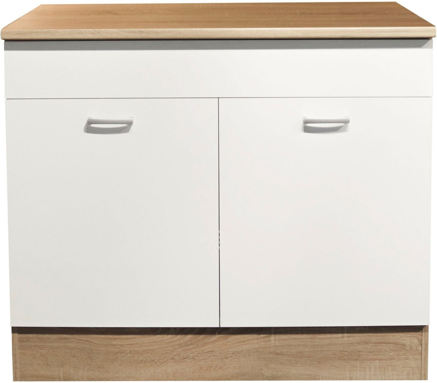 PREISBRECHER Spülenunterschrank Ailina in Sonoma-Eiche / wei - 100x90x60 (BxHxT)
