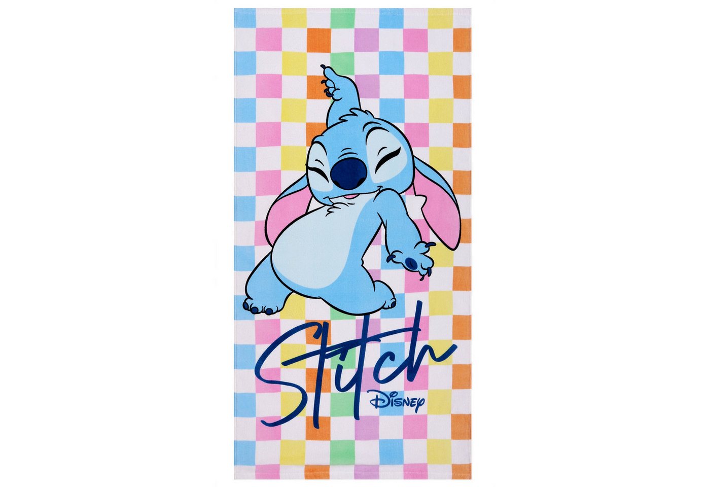 Disney Badetücher DISNEY Stitch farbenfrohes Strand- und Badetuch, 100 % Baumwolle