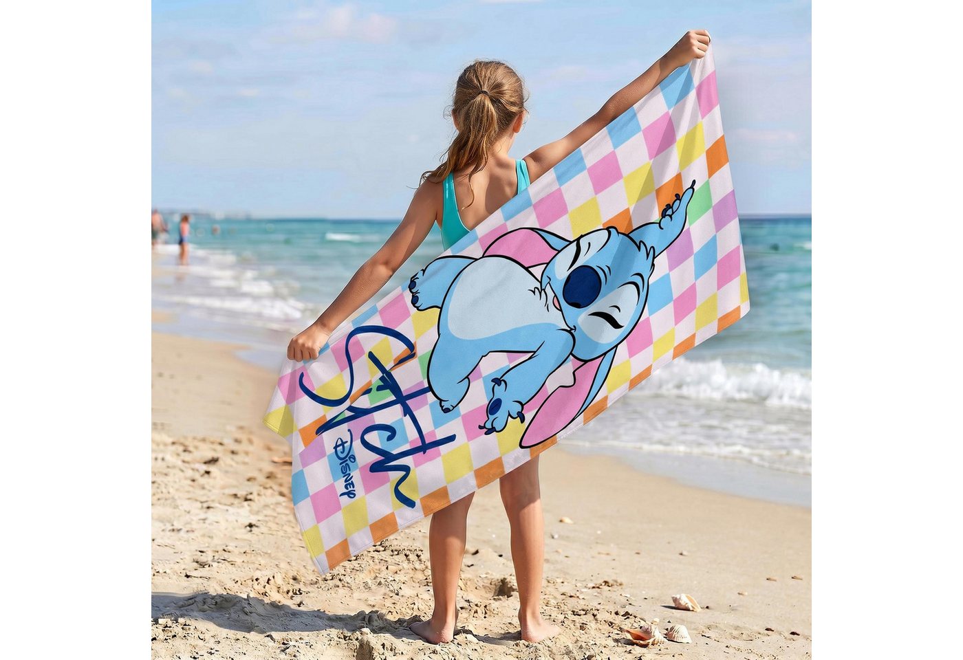 Disney Badetücher DISNEY Stitch farbenfrohes Strand- und Badetuch, 100 % Baumwolle Bild 3