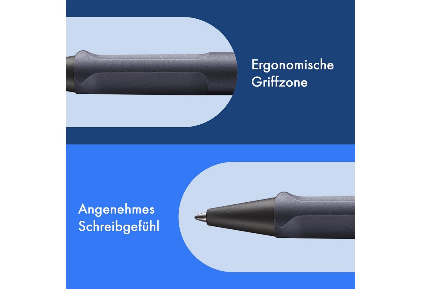 LAMY Kugelschreiber LAMY Safari Kugelschreiber 2E2 STEEL Schwarz Stärke M M16 Schreibfarbe