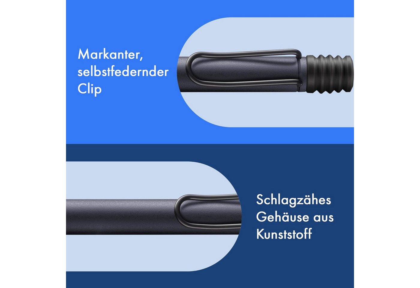 LAMY Kugelschreiber LAMY Safari Kugelschreiber 2E2 STEEL Schwarz Stärke M M16 Schreibfarbe Bild 4