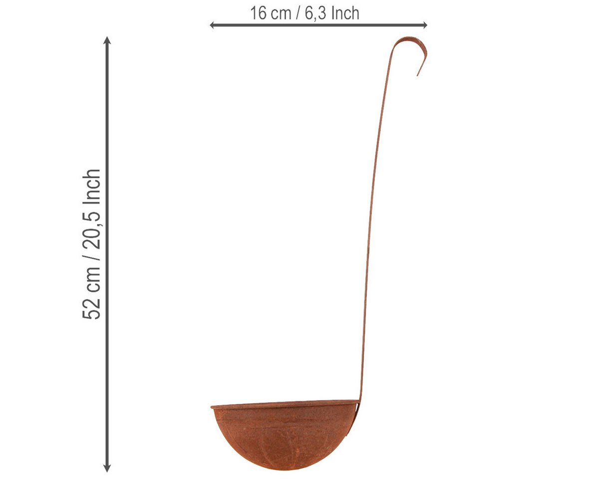 Florists Products Gartenfigur Pflanzschale Rost Hängend 2er Set Küchendeko Garten Ø16,5cm, 2 Stück Bild 4