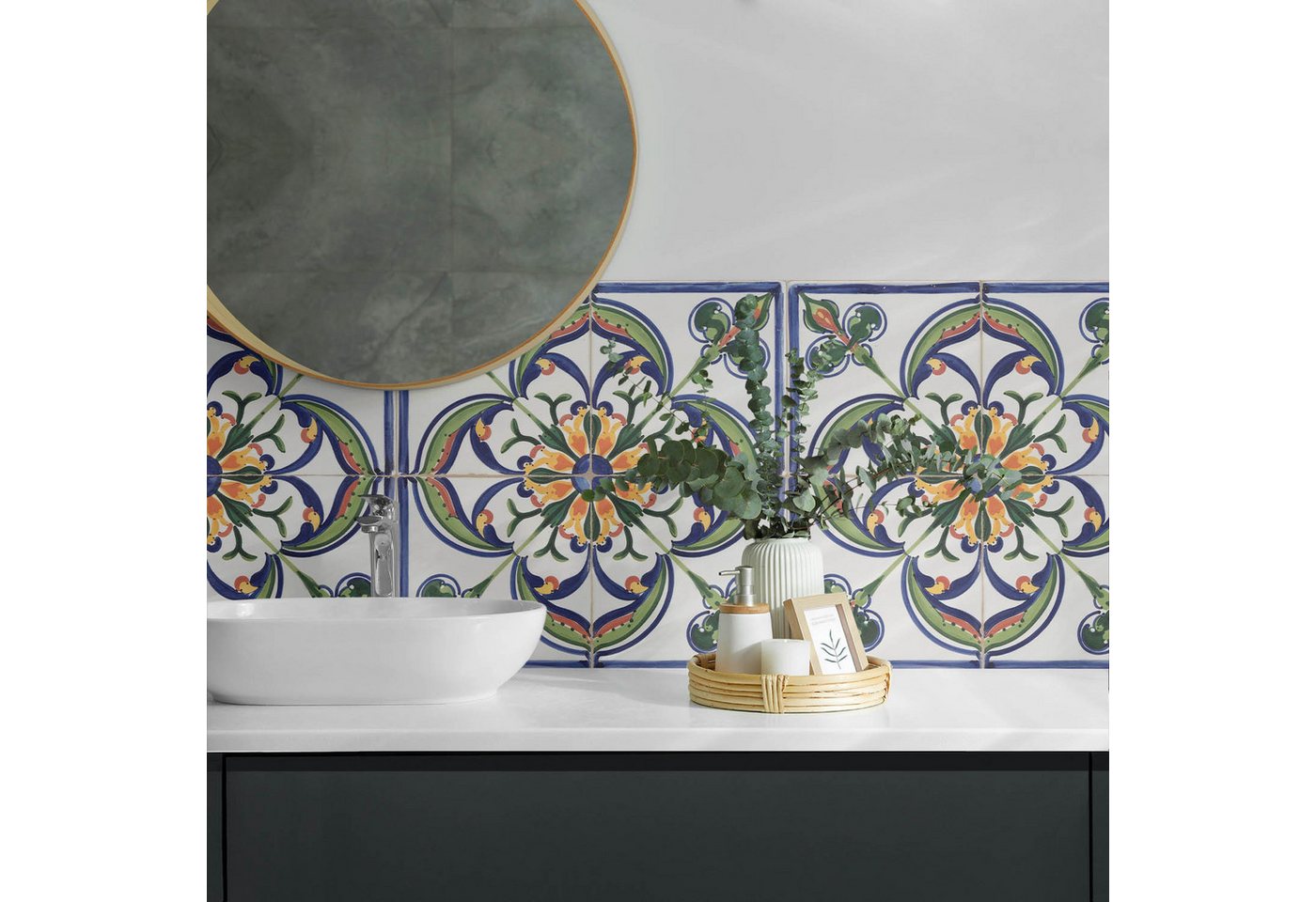 Tulup Spritzschutz Küchenrückwand Blumenmuster auf der Fliese Selbstklebend Spritzschutz, (1-tlg) Bild 3