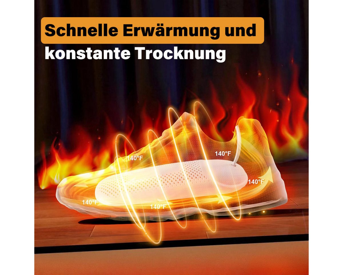 MOPUEA Schuhtrockner Elektrischer Schuhtrockner UV geruchsentfernend Tragbarer+3 Modi Timer, Flammhemmend, 360° Wärmeverteilung, 3 Timer-Modi, tragbar Bild 5