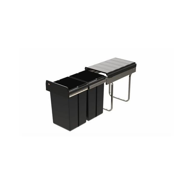 WESCO Einbaumülleimer Abfallsammler Traditionline Double-Boy 410 ECO/300-2, schwarz