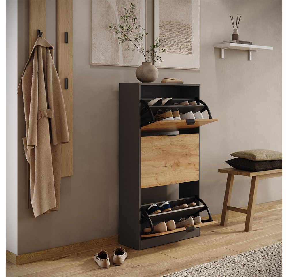 Vicco Schuhkipper Gizmo, Goldkraft Eiche/Anthrazit, 59 x 112 cm mit 3 Fächern (1 St) Bild 3