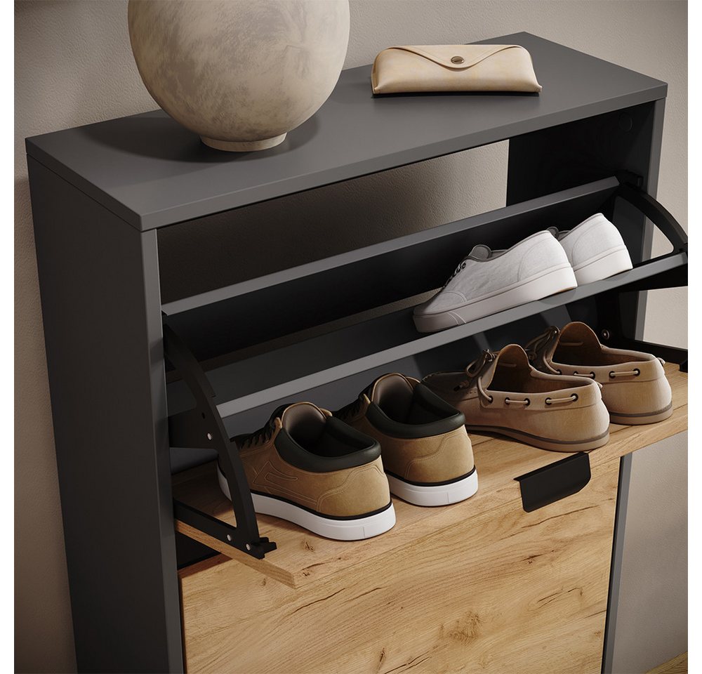 Vicco Schuhkipper Gizmo, Goldkraft Eiche/Anthrazit, 59 x 112 cm mit 3 Fächern (1 St) Bild 4