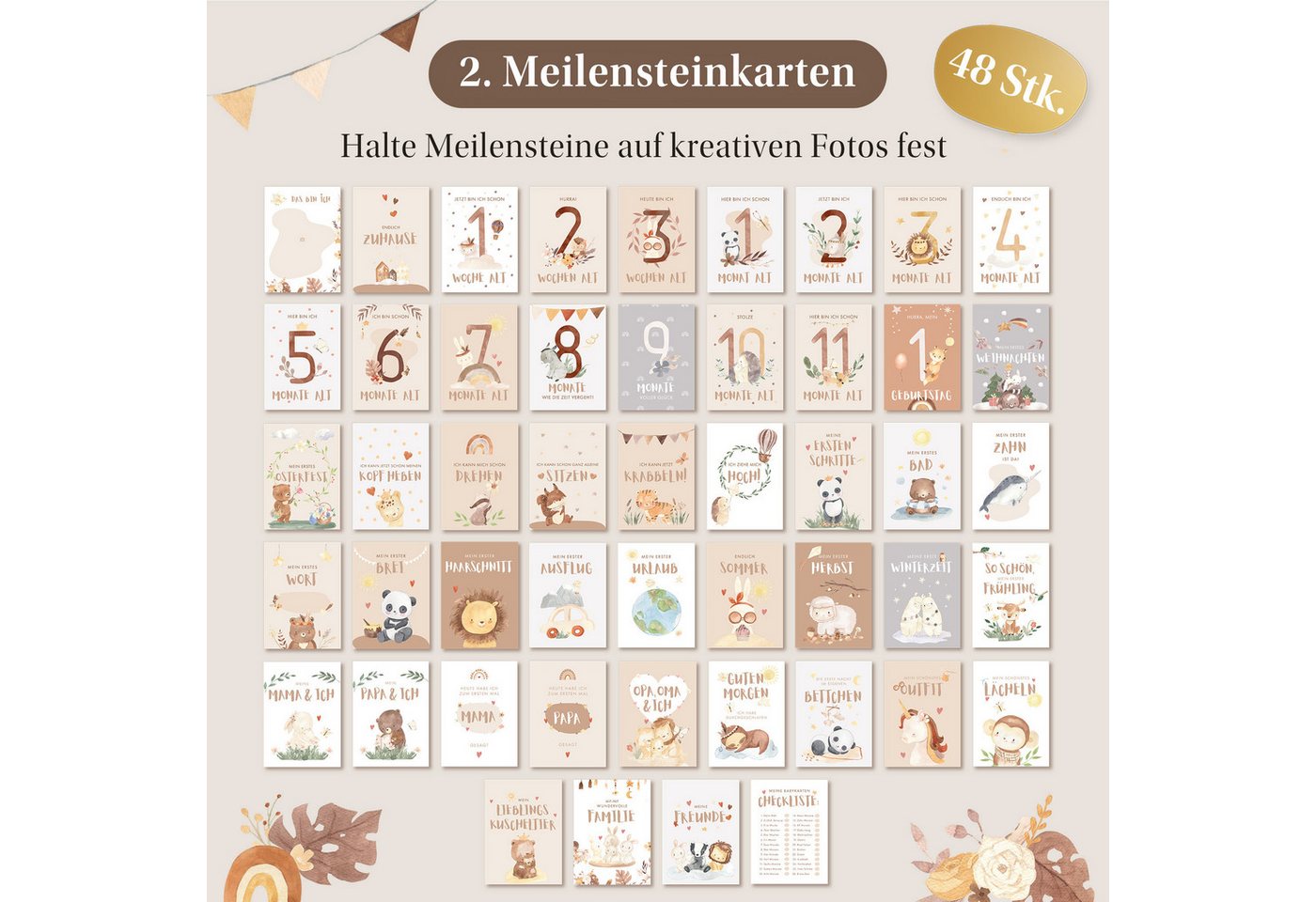 Eulentaler Tagebuch I Geburt Geschenkset 3in1 I Babyalbum, Meilensteinkarten & Abdruckset, für das erste Jahr, von Pädagogen gestaltet