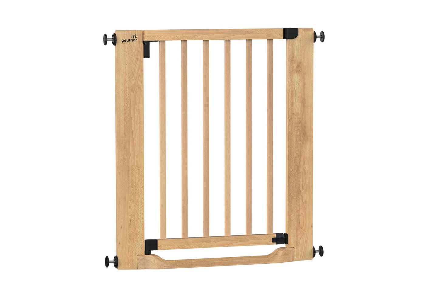 Geuther Treppenschutzgitter Easylock Flatstep Holz 71–133 cm, ohne Bohren Auto-Close flach Tritt, Treppenschutzgitter Bild 5