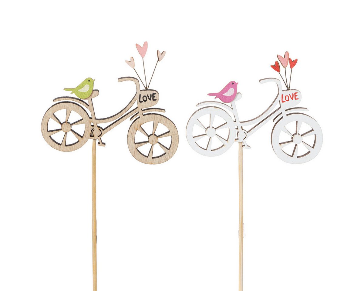 Florists Products Gartenstecker Romantische Fahrrad Holzstecker für Frühlings-Deko in Haus und, 12 St