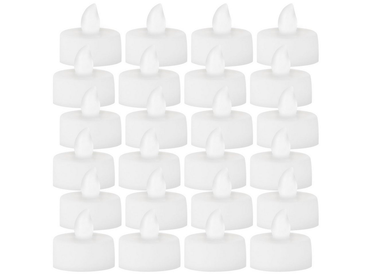 Casativo LED-Teelichter Stimmungsvolle LED Teelichter Flackerndes Licht bis zu 100 Std. Licht, LED fest integriert, Echter Kerzeneffekt, langlebig bis 50.000 Std. Ø 3,7 x 3,5 cm, weiß Bild 2