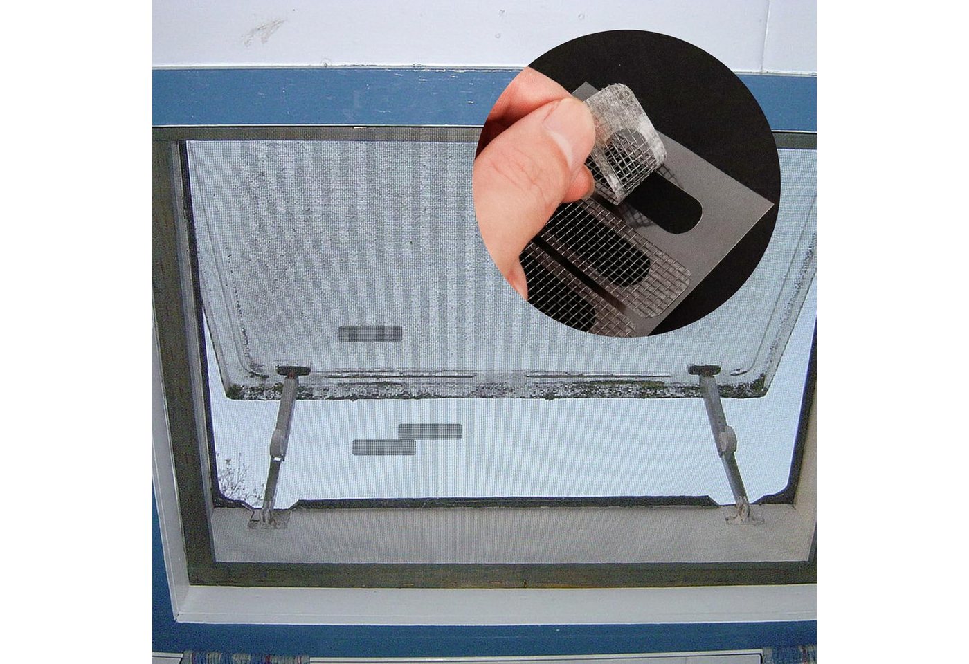 FOUORTUNATE-BEE Reparatur-Set 150 Reparaturflicken für Fliegengitter an Fenstern und Türen, Ideal zum Ausbessern von Löchern und Rissen im Insektenschutz Bild 5