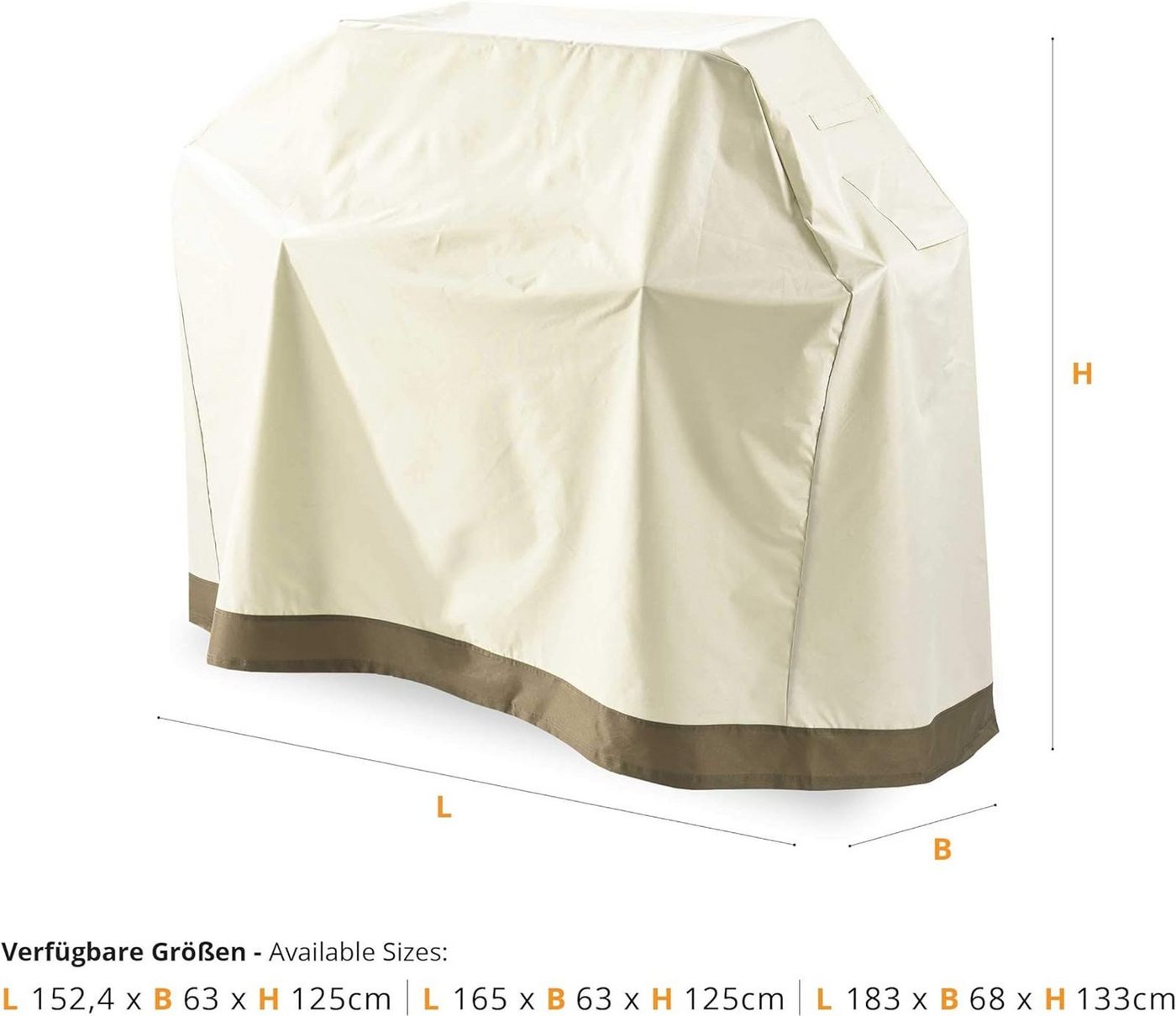 Lumaland Schutzplane Grillabdeckung Grill Abdeckhaube 152x63x125cm Wasserdicht Wetterfest Bild 2