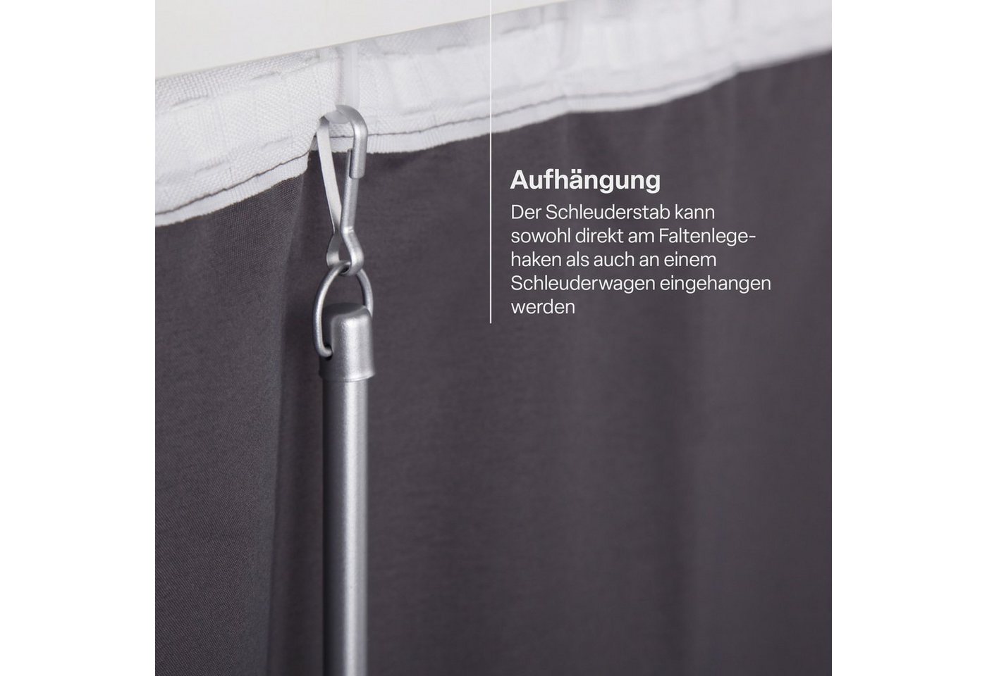 Bestlivings Paneelwagen Zubehör für Flächenvorhänge, (Gardinen Schiebestab - Silber Aluminium 100cm), Schleuderstab Gardinenstab für Vorhänge Bild 2