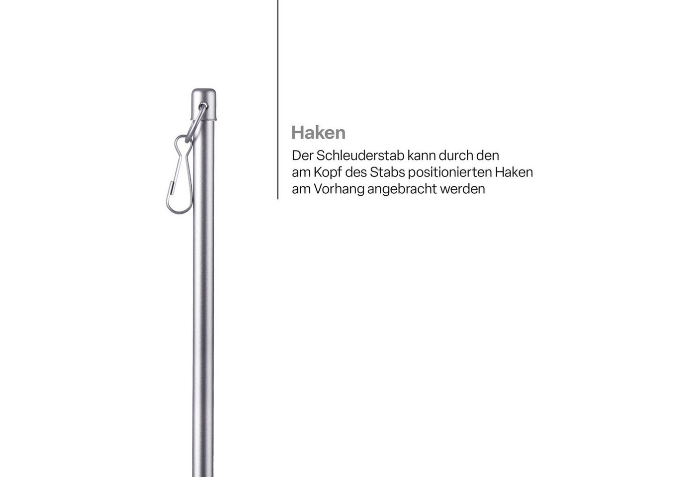 Bestlivings Paneelwagen Zubehör für Flächenvorhänge, (Gardinen Schiebestab - Silber Aluminium 100cm), Schleuderstab Gardinenstab für Vorhänge Bild 4