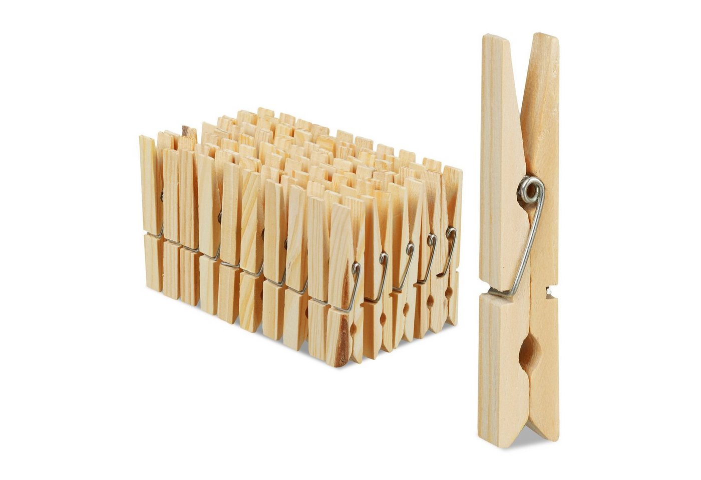 relaxdays Sockenklammer 200 x Wäscheklammern Holz Bild 5