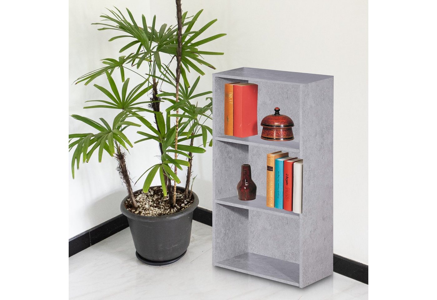 habeig Bücherregal Tube Bücherregal Standregal 3 Fächer Belastung Regalboden Standregal Bild 3