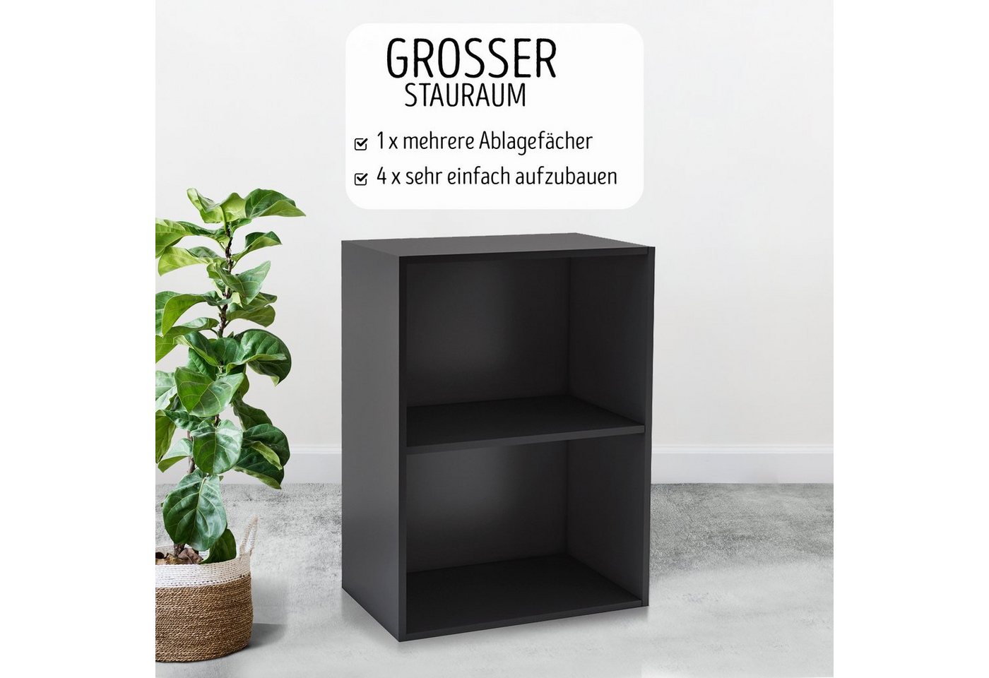 habeig Bücherregal Tube Bücherregal Standregal 2 Fächer Belastung Regalboden Standregal Bild 5