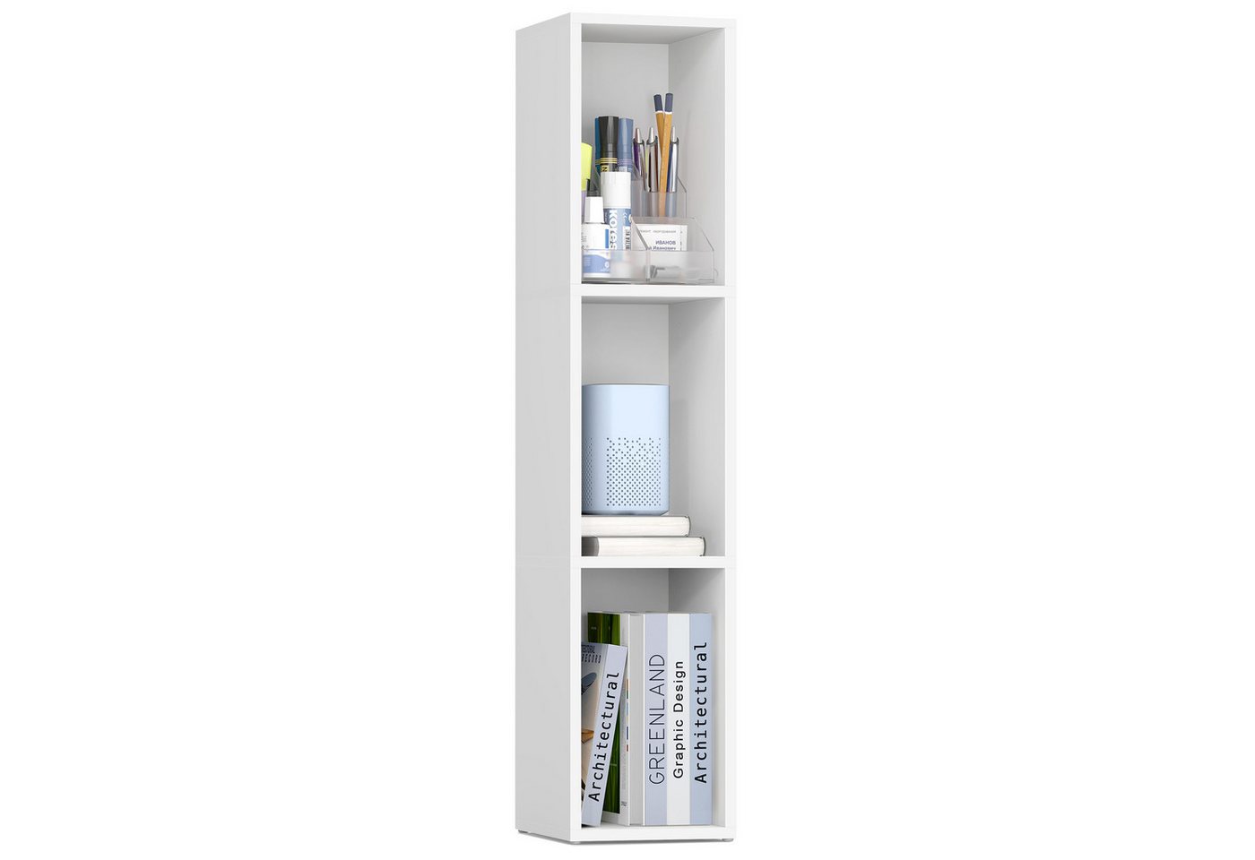 VASAGLE Bücherregal mit verstellbaren Ablagen, für Wohnzimmer, Homeoffice, Schlafzimmer, 3-stöckiges Regal, offenes Aufbewahrungsregal, 24 x 20 x 94,8 cm Bild 4